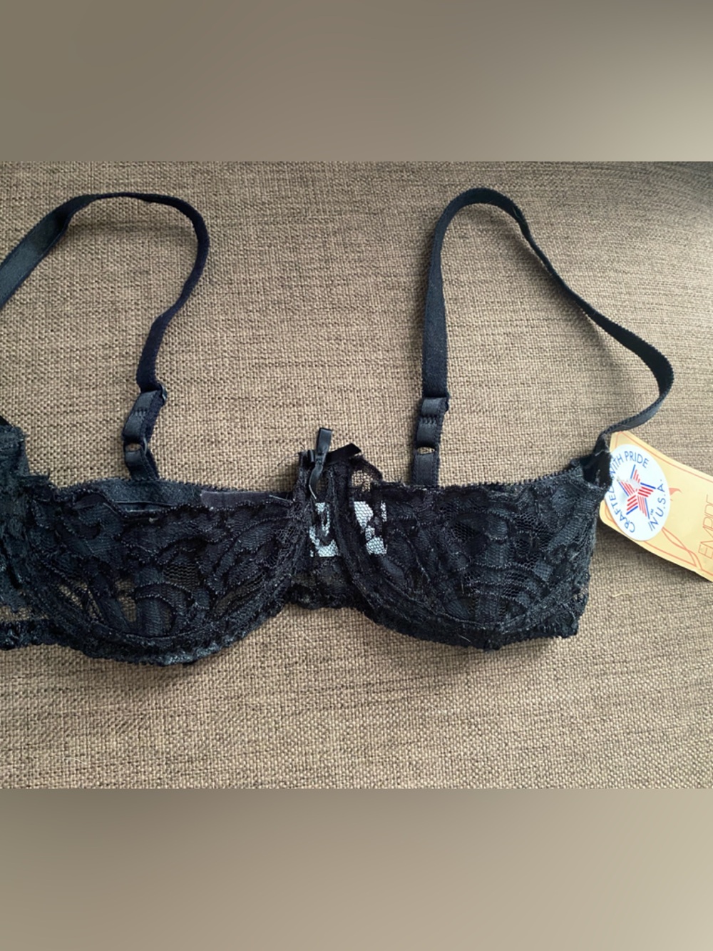 Empire Intimates Black Lace push up shelf bra 36B
